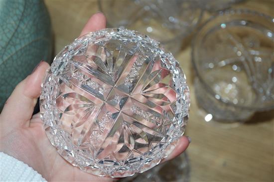 A pair of 19th century cut glass decanters and other cut glasswares
